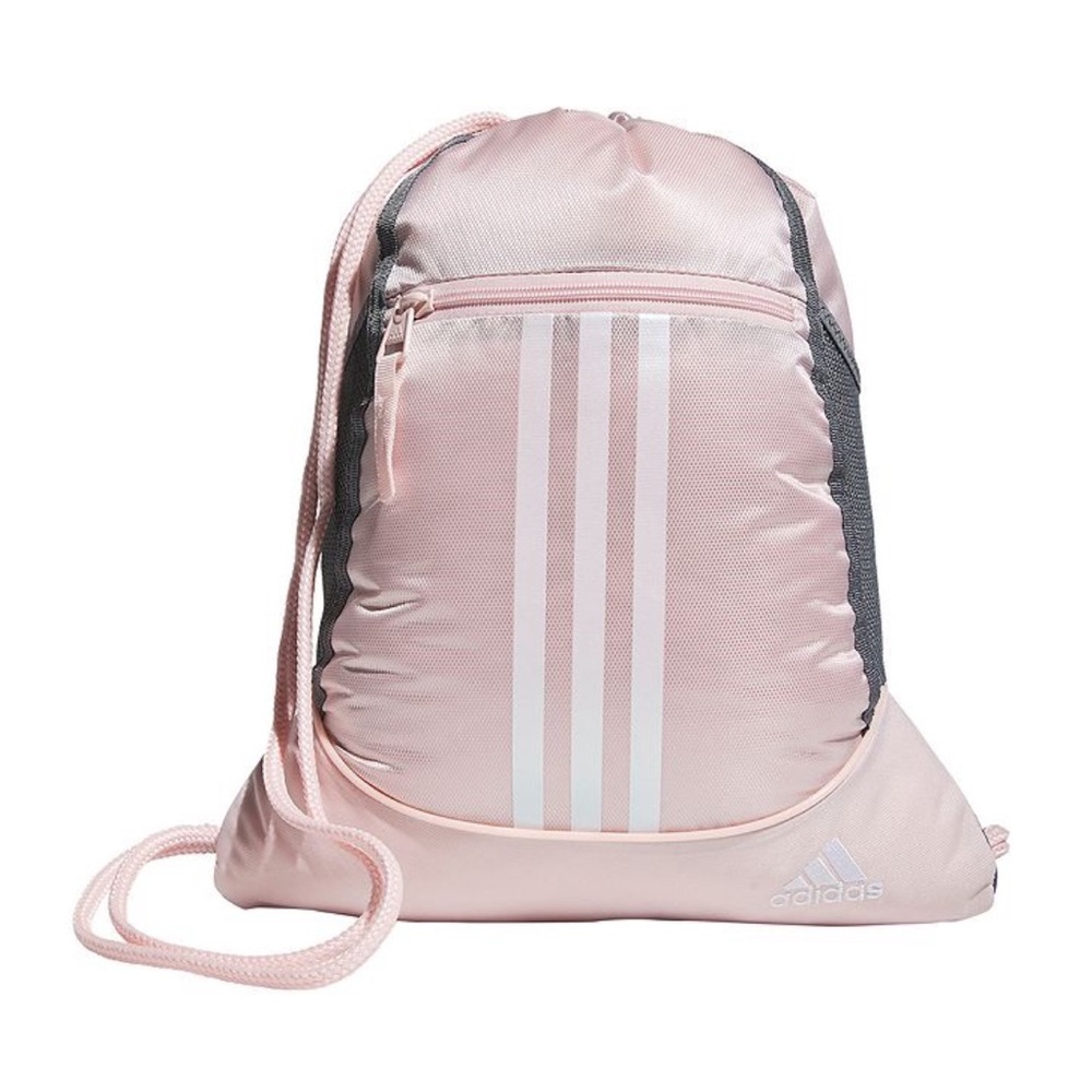 💚9O Adidas Pink and Gray Sporty Backpack